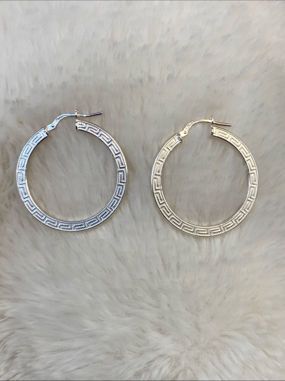 Greek Key Hoop Earrings